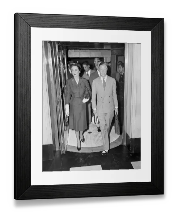 Framed Print : British Officials Entering Through Lobby of Hotel Framed Print : British Officials Entering Through Lobby of Hotel
