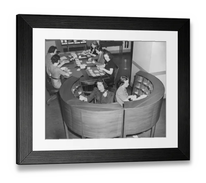 Framed Print : Women Working at Federal Bureau of Investigation Framed Print : Women Working at Federal Bureau of Investigation