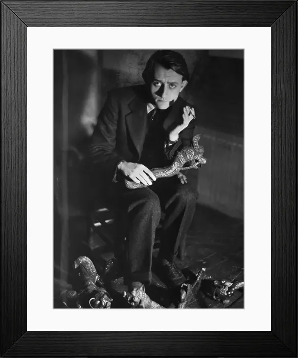 Framed Print : Andre Malraux Holding Khmer Sculpture Framed Print : Andre Malraux Holding Khmer Sculpture