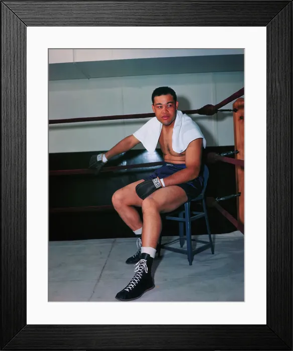 Framed Print : Joe Louis Sitting on Stool Framed Print : Joe Louis Sitting on Stool