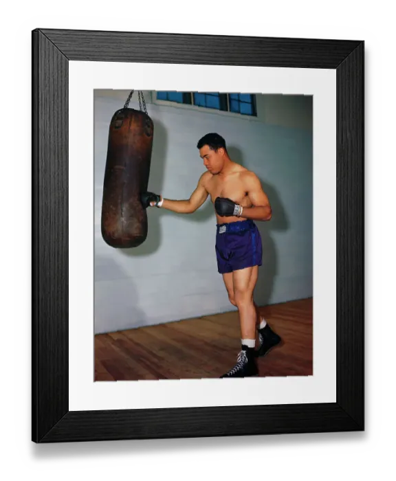 Framed Print : Joe Louis Punching Heavy Bag Framed Print : Joe Louis Punching Heavy Bag