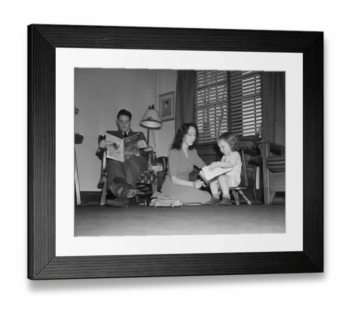 Framed Print : Family in Living Room Framed Print : Family in Living Room