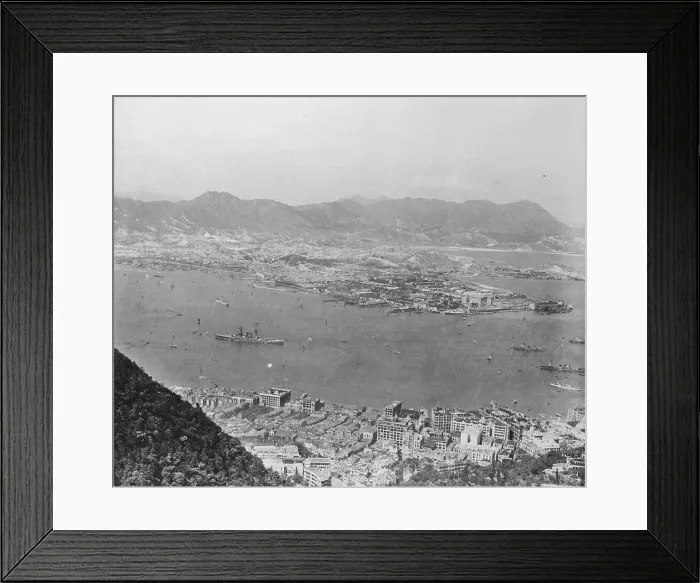 Framed Print : Aerial View of Hong Kong Harbor Framed Print : Aerial View of Hong Kong Harbor