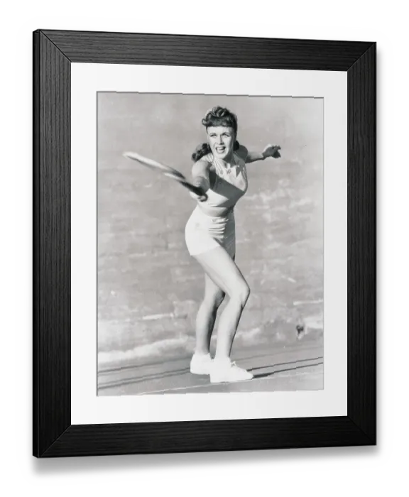 Framed Print : Portrait of Ginger Rogers Playing Tennis Framed Print : Portrait of Ginger Rogers Playing Tennis