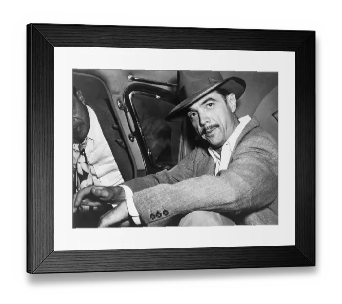 Framed Print : Howard Hughes Seated in Car