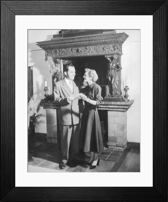 Framed Print : Young Richard Nixon with Fiancee Framed Print : Young Richard Nixon with Fiancee