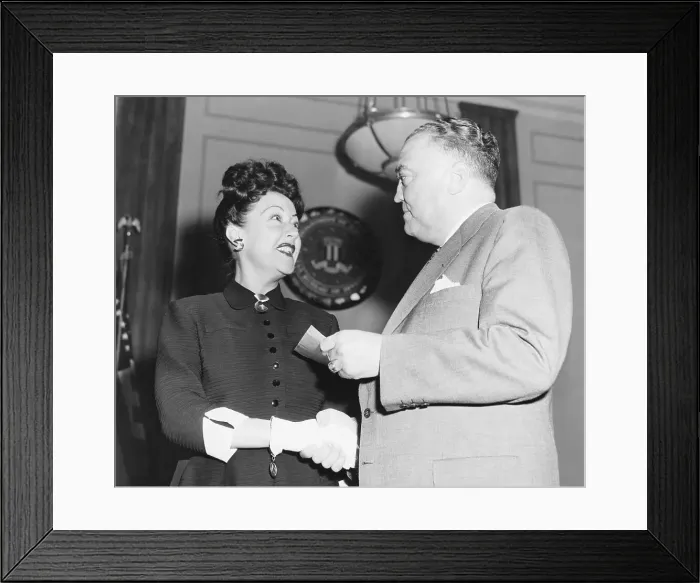 Framed Print : J. Edgar Hoover and Ethel Merman Shaking Hands Framed Print : J. Edgar Hoover and Ethel Merman Shaking Hands