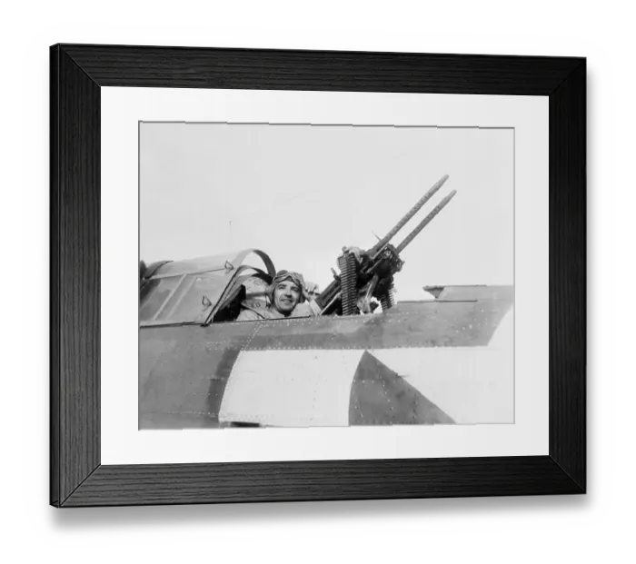 Framed Print : Joseph McCarthy Sitting in Bomber Plane