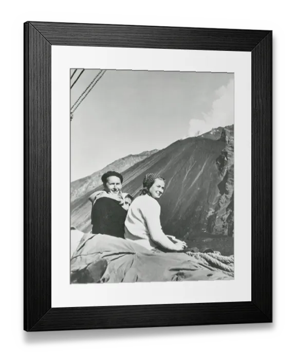 Framed Print : Ingrid Bergman and Roberto Rossellini on Volcano Site Framed Print : Ingrid Bergman and Roberto Rossellini on Volcano Site