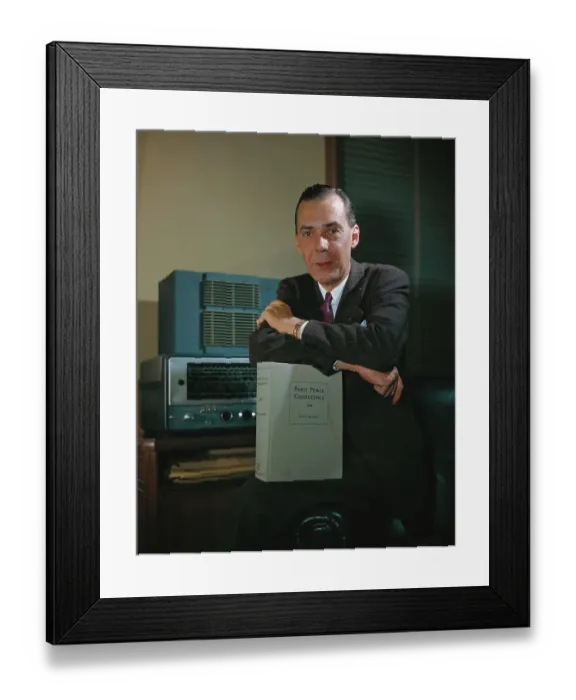 Framed Print : Ambassador George Allen Leaning on Conference Manual Framed Print : Ambassador George Allen Leaning on Conference Manual