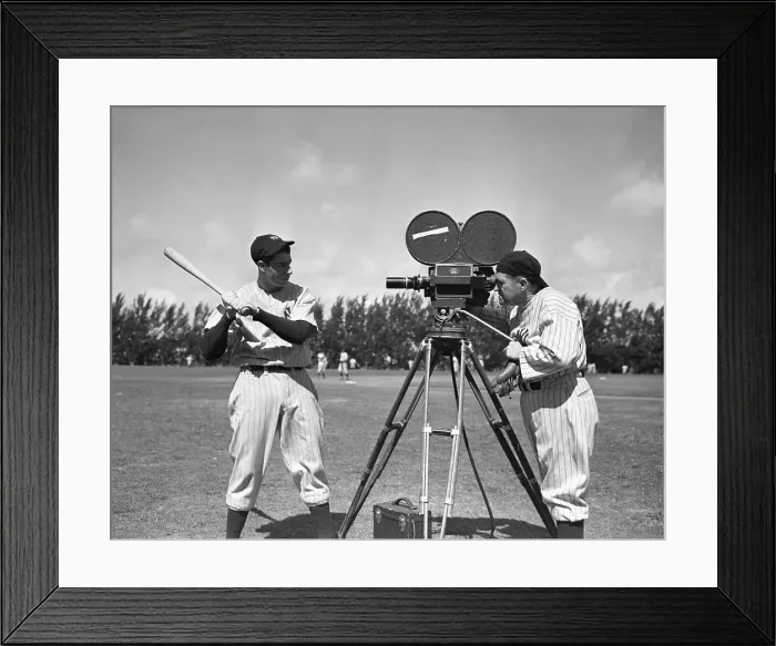 Framed Print : Joe Dimaggio Bats In Front Of Camera Framed Print : Joe Dimaggio Bats In Front Of Camera