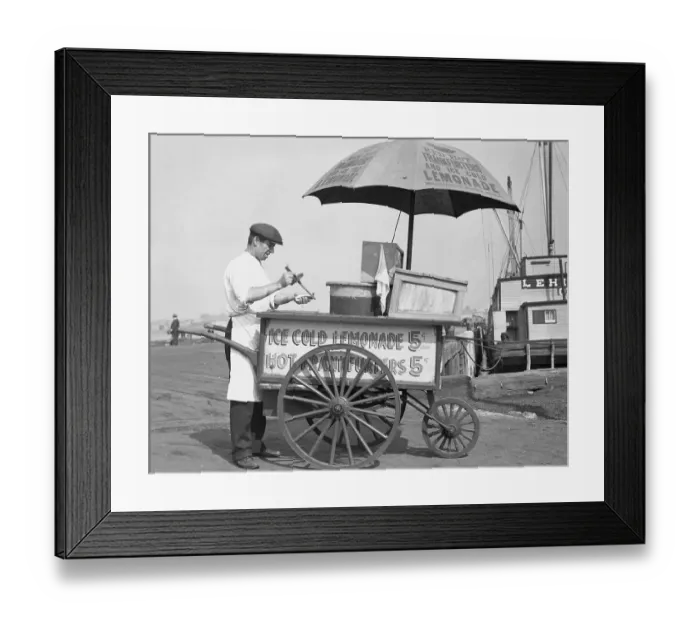 Framed Print : Hot Dog and Lemonade Vendor Framed Print : Hot Dog and Lemonade Vendor
