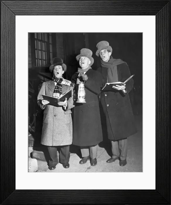 Framed Print : Three Christmas Carolers Framed Print : Three Christmas Carolers