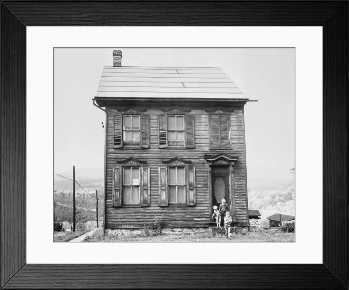 Framed Print : Children Leaving Abandoned House Framed Print : Children Leaving Abandoned House