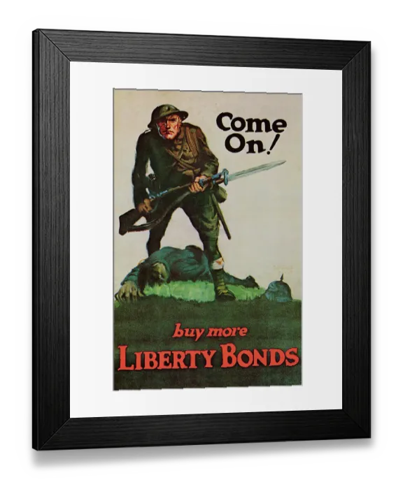 Framed Print : Come On! Buy More Liberty Bonds Poster by Walter Whitehead Framed Print : Come On! Buy More Liberty Bonds Poster by Walter Whitehead