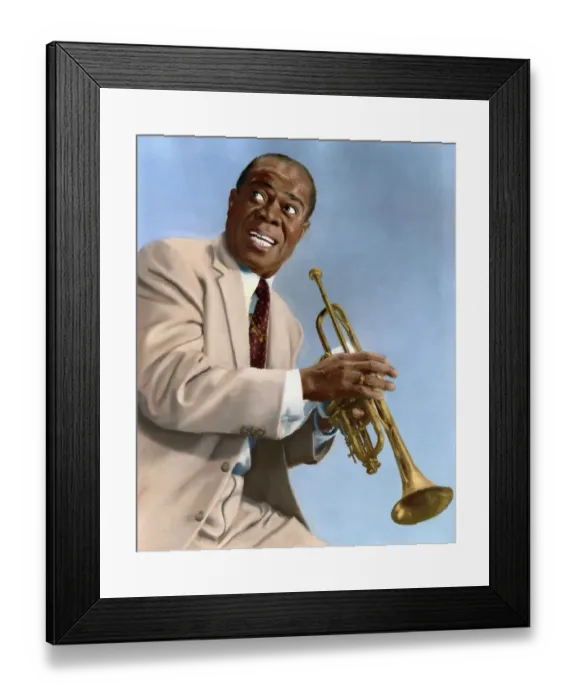 Framed Print : Louis Armstrong Holding Trumpet Framed Print : Louis Armstrong Holding Trumpet