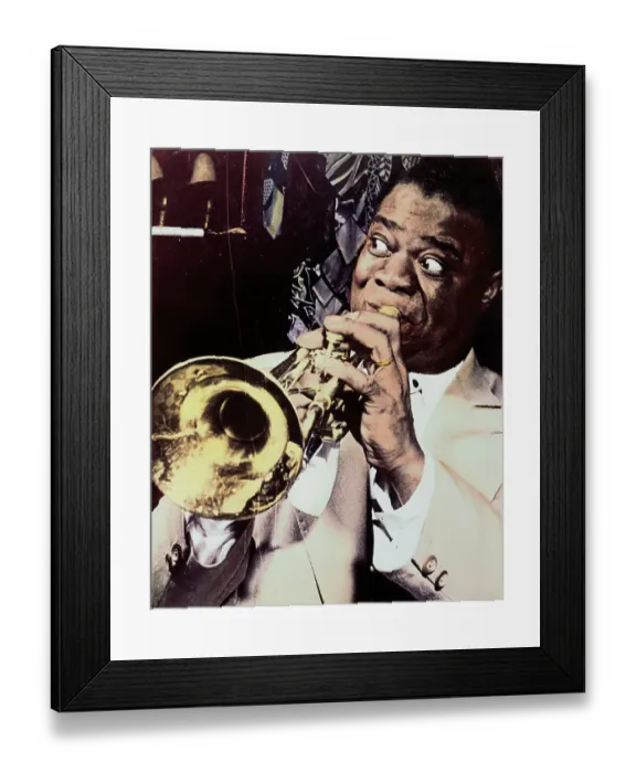 Framed Print : Louis Armstrong Paying Trumpet Framed Print : Louis Armstrong Paying Trumpet