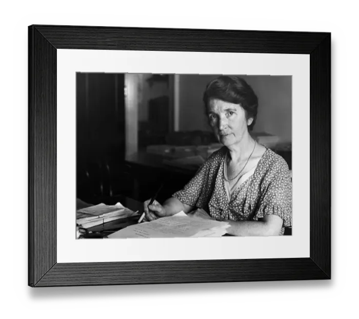 Framed Print : Margaret Sanger Seated at Desk Framed Print : Margaret Sanger Seated at Desk
