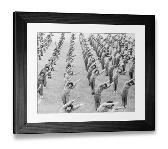 Framed Print : Navy Reserve WAVEs Doing Stretching Exercises