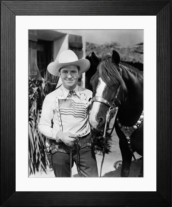 Framed Print : Gene Autry Holding Champion