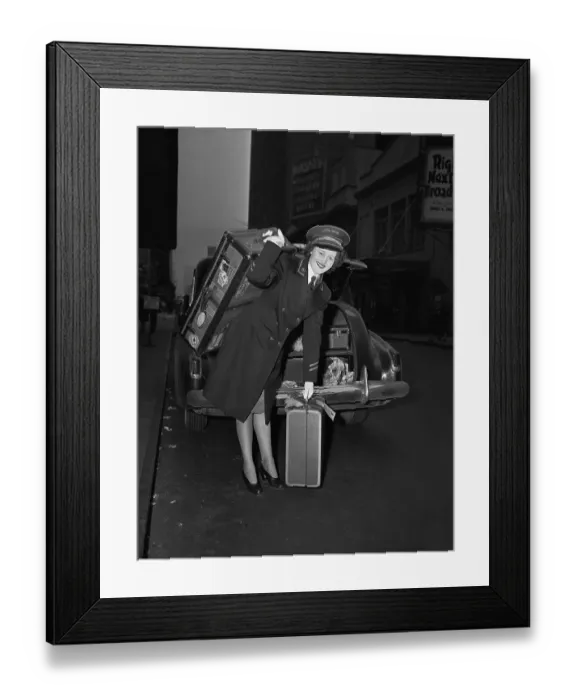 Framed Print : Female Bellhop at the Hotel Astor Framed Print : Female Bellhop at the Hotel Astor