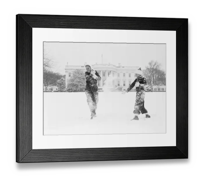 Framed Print : Roosevelt Grandchildren Playing in the Snow Framed Print : Roosevelt Grandchildren Playing in the Snow