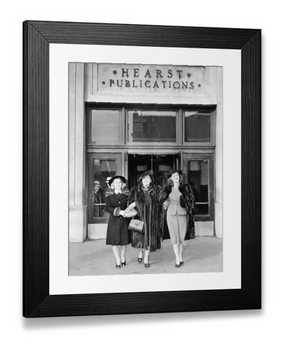 Framed Print : Three Women Walking Out Of Hearst Bldg Framed Print : Three Women Walking Out Of Hearst Bldg