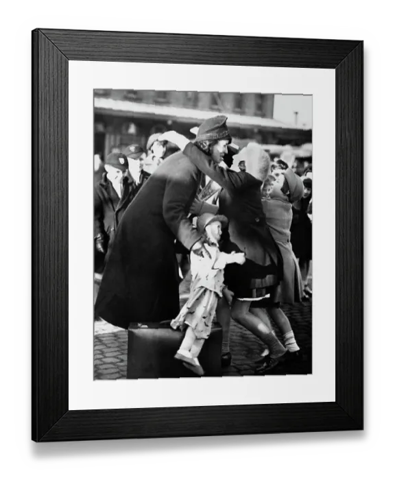 Framed Print : Children Hug Their Mum Framed Print : Children Hug Their Mum
