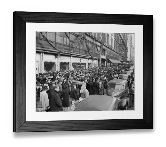 Framed Print : Crowd of Christmas Shoppers Outside Macy's Framed Print : Crowd of Christmas Shoppers Outside Macy's