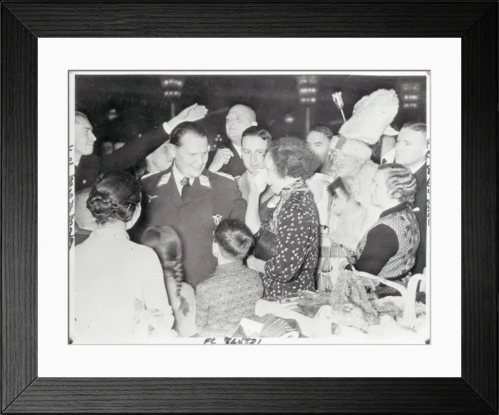 Framed Print : Hermann Goering Giving Toys to a Mother Framed Print : Hermann Goering Giving Toys to a Mother