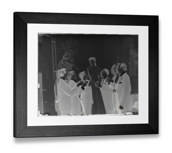 Framed Print : Young Socialites Men Toasting Young Woman Framed Print : Young Socialites Men Toasting Young Woman