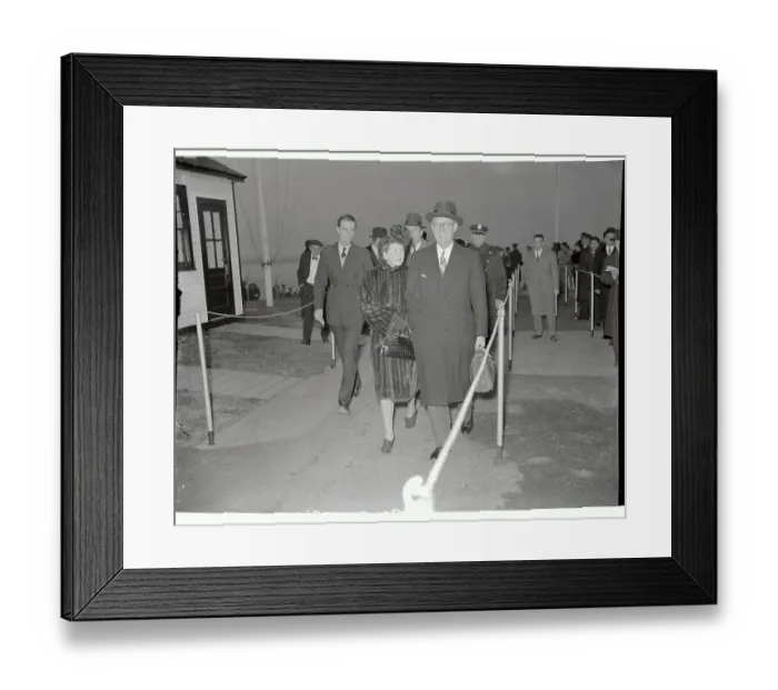 Framed Print : Mr. and Mrs. Joseph Kennedy Walking Framed Print : Mr. and Mrs. Joseph Kennedy Walking