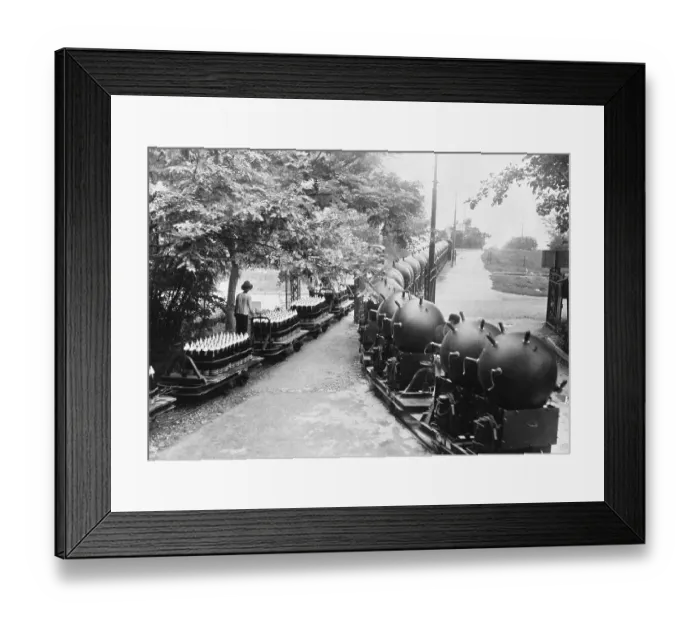Framed Print : Railway Carrying Shells / Mines Framed Print : Railway Carrying Shells / Mines
