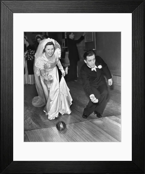 Framed Print : Newlyweds Bowling Framed Print : Newlyweds Bowling