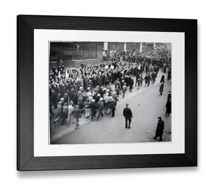 Framed Print : Blacks Walking Through Picket Crowds Framed Print : Blacks Walking Through Picket Crowds