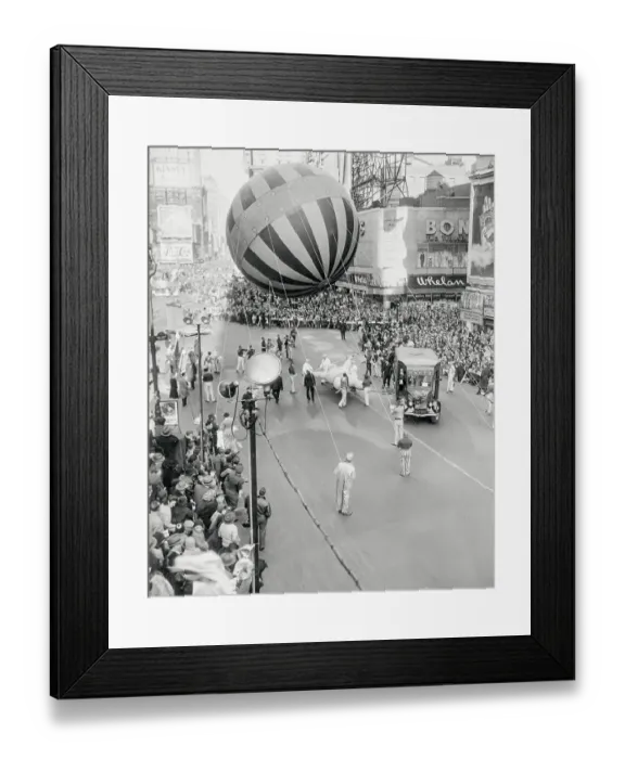 Framed Print : Large Balloon and Paraders in Macy's Thanksgiving Day Parade