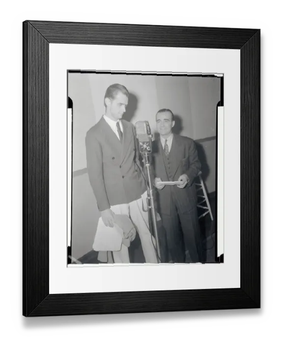 Framed Print : Howard Hughes in NBC Studio with Clinton Twiss Framed Print : Howard Hughes in NBC Studio with Clinton Twiss
