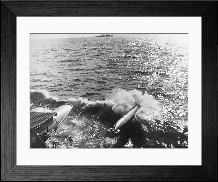 Framed Print : German Boat Launching Torpedo Framed Print : German Boat Launching Torpedo