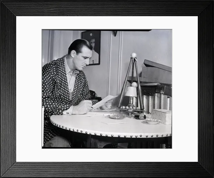 Framed Print : Hank Greenberg In Robe Reading Fan Mail Framed Print : Hank Greenberg In Robe Reading Fan Mail