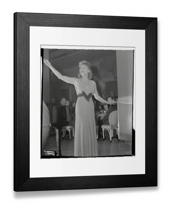 Framed Print : Female Lounge Singer Performing Framed Print : Female Lounge Singer Performing