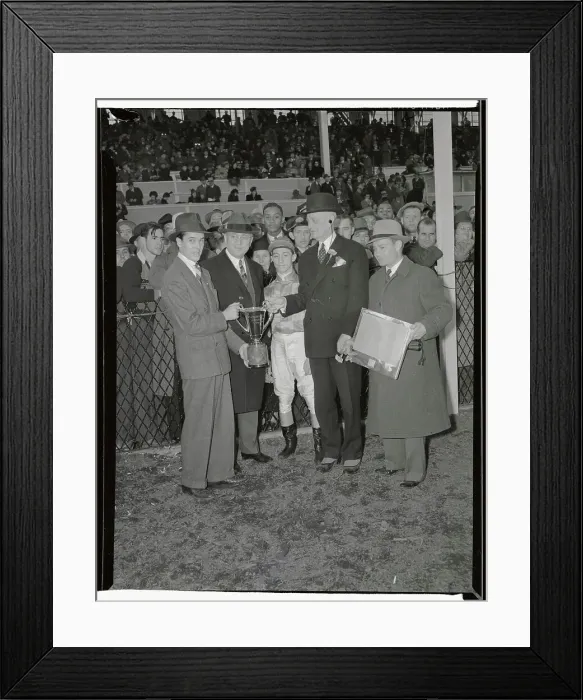 Framed Print : Owner of Challedon Receiving Trophy Framed Print : Owner of Challedon Receiving Trophy