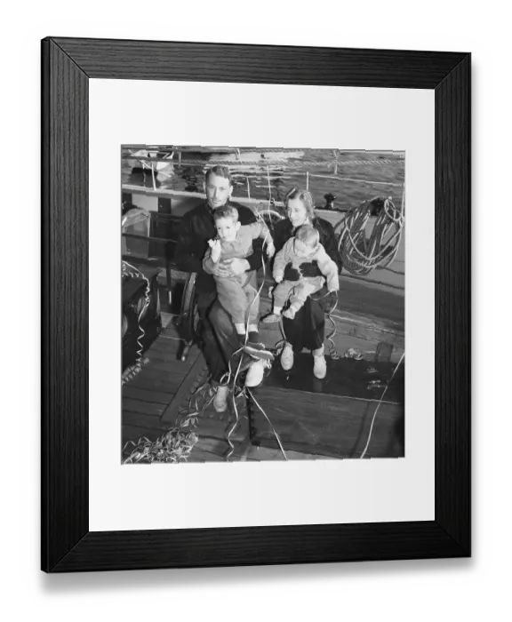 Framed Print : Captain Irving Johnson and Family Sailing on Cruise