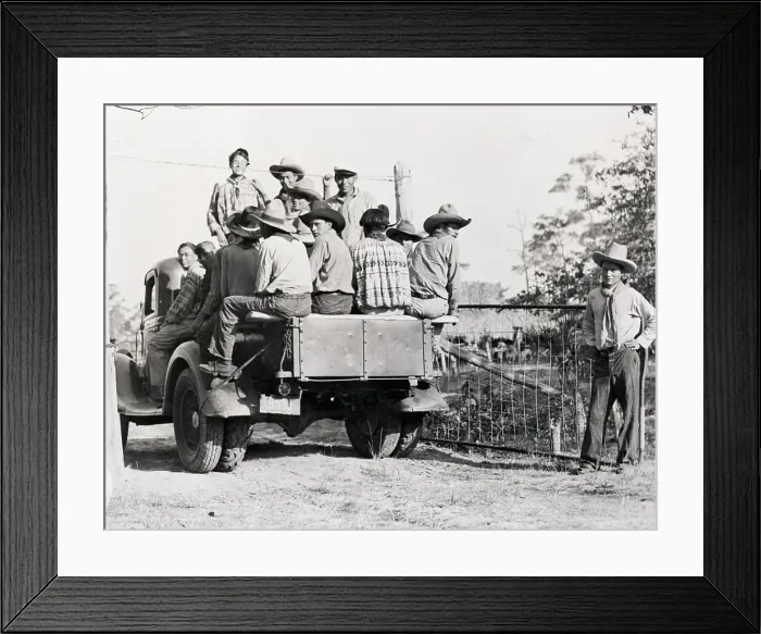 Framed Print : Seminole Indians Riding Service Truck Framed Print : Seminole Indians Riding Service Truck