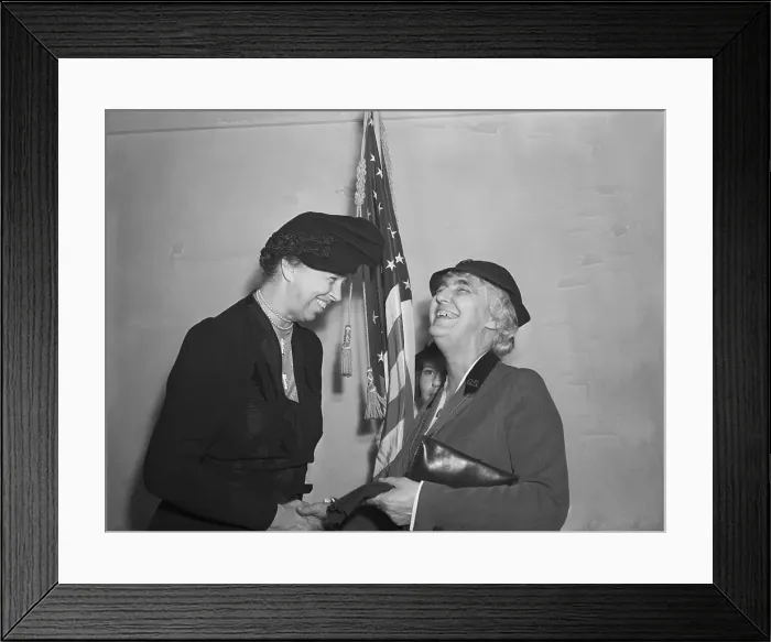 Framed Print : Mrs. Roosevelt and Mrs. Hoover Shake Hands Framed Print : Mrs. Roosevelt and Mrs. Hoover Shake Hands