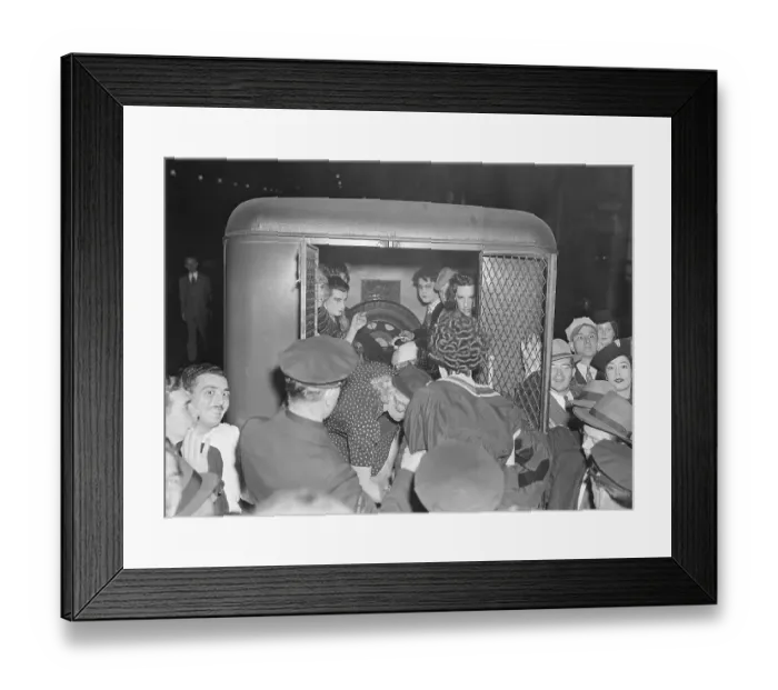 Framed Print : Group of Cross-Dressed Men in Paddywagon Framed Print : Group of Cross-Dressed Men in Paddywagon