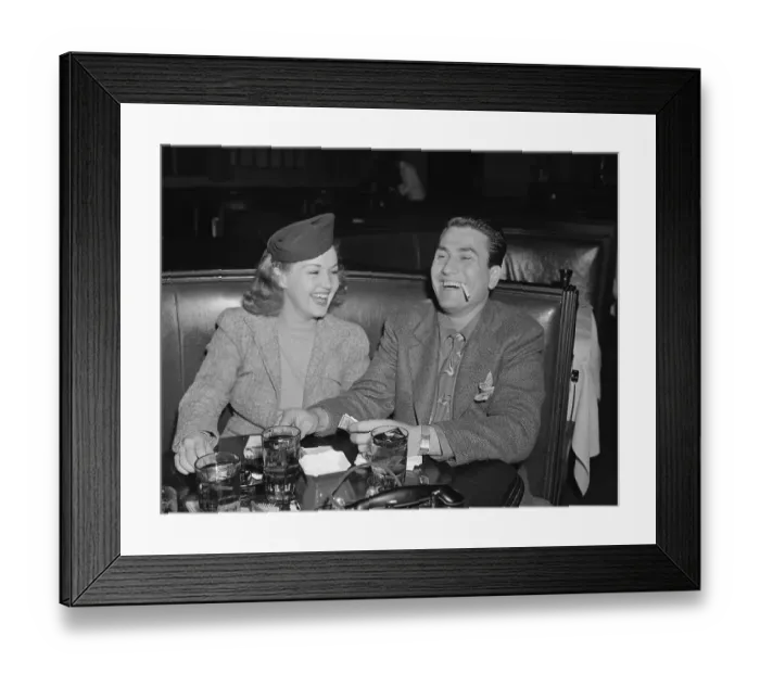 Framed Print : Betty Grable and Artie Shaw Sitting in Booth Framed Print : Betty Grable and Artie Shaw Sitting in Booth