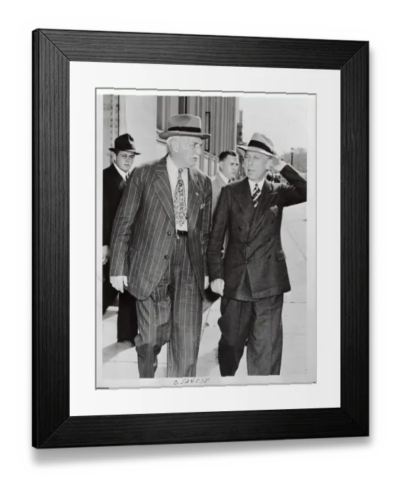 Framed Print : William Knudsen and Alfred Sloan Leave Court Framed Print : William Knudsen and Alfred Sloan Leave Court
