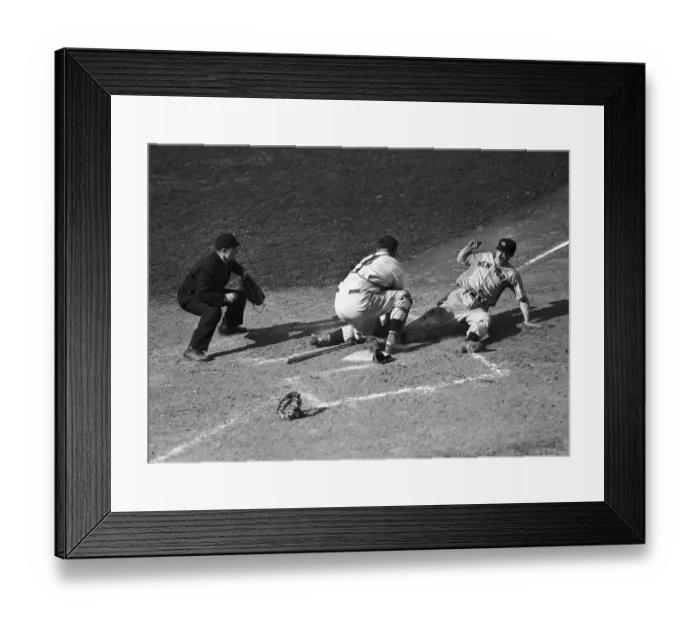 Framed Print : Joe DiMaggio Sliding into Home Plate Framed Print : Joe DiMaggio Sliding into Home Plate