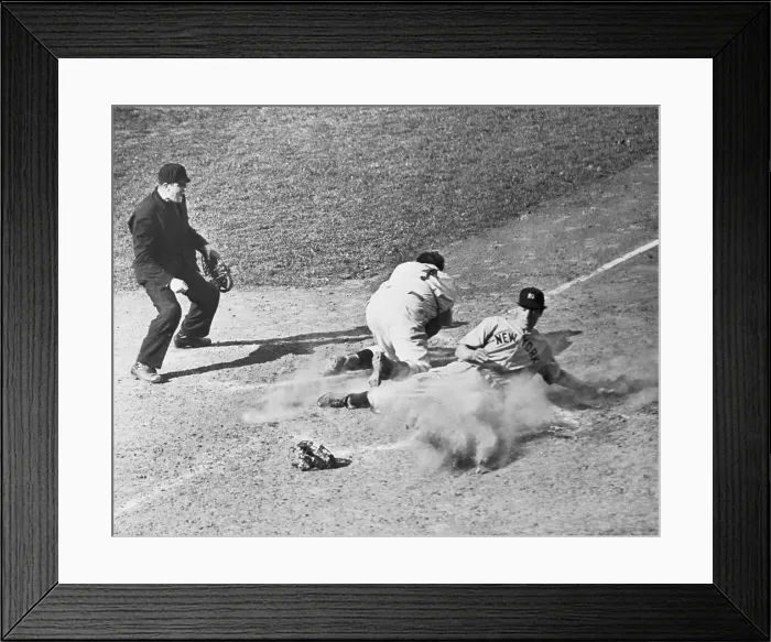 Framed Print : Joe Dimaggio Sliding Into Home Plate Framed Print : Joe Dimaggio Sliding Into Home Plate