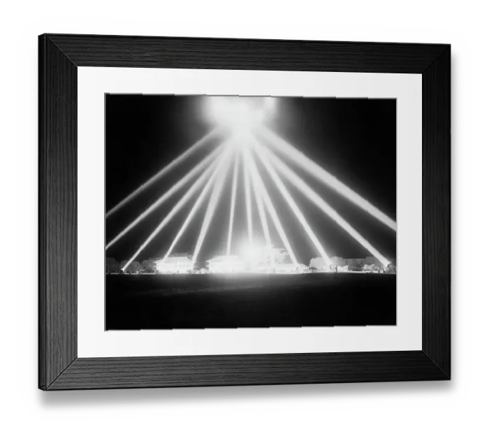 Framed Print : Anti-Aircraft Spotlights Probe the Skies Framed Print : Anti-Aircraft Spotlights Probe the Skies